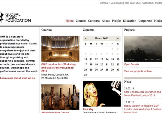Global Music Foundation website